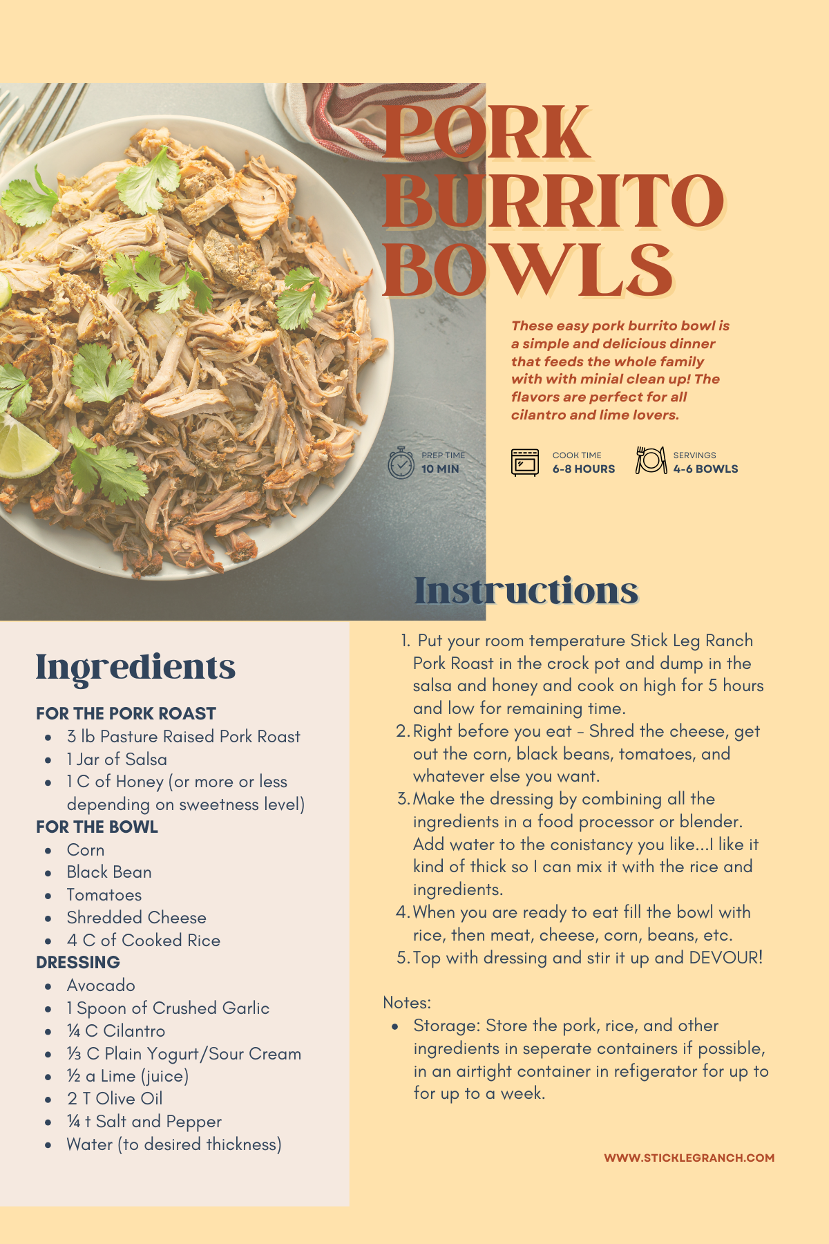 Pork Burrito Bowls