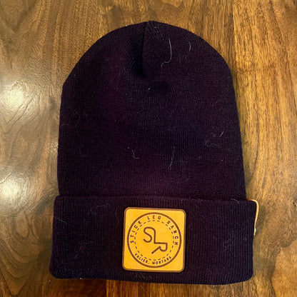 SLR LEATHER PATCH BEANIE